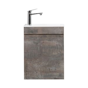 15.75 in. W Wall Mounted Bath Vanity in Gray with White Cultured Marble Top