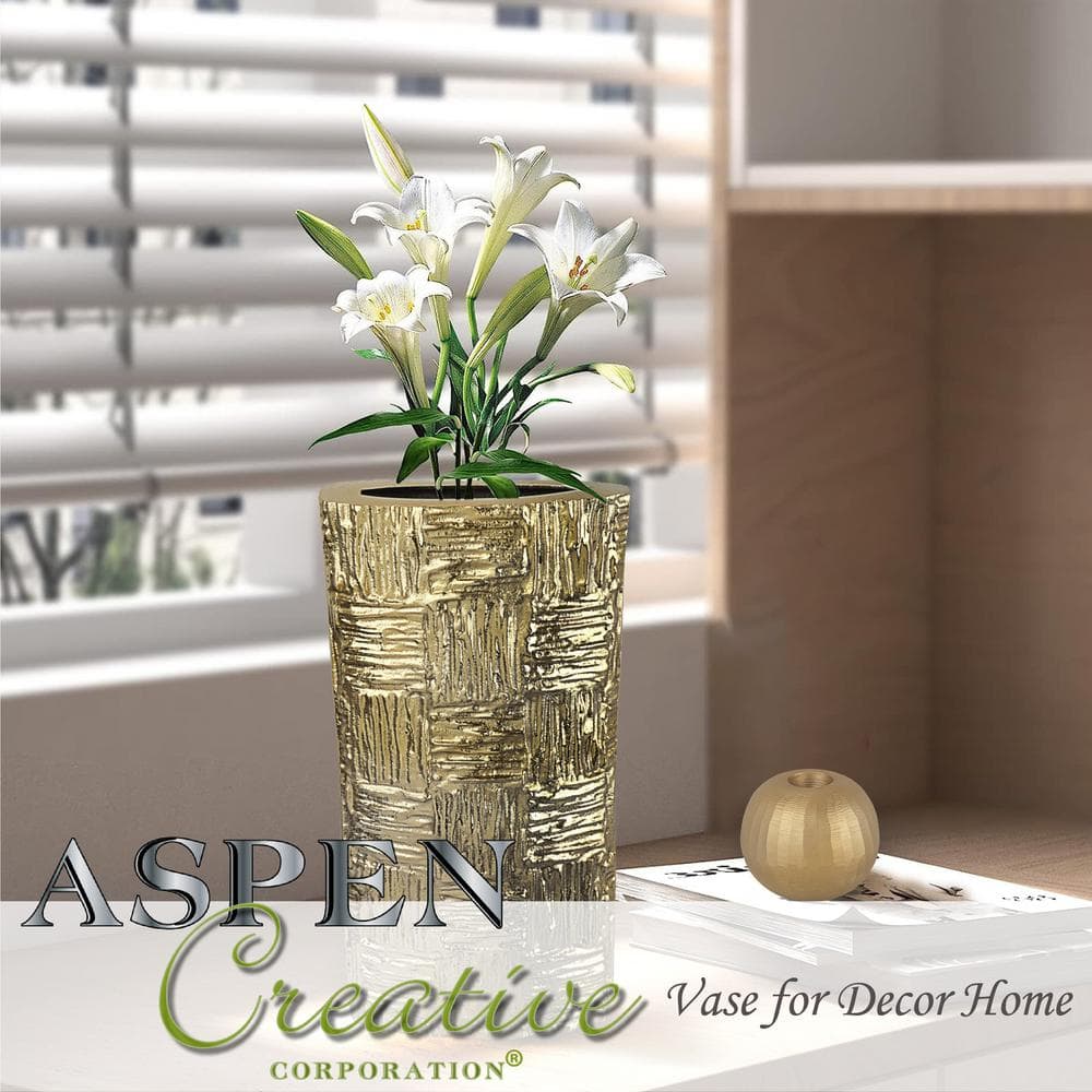 Two-Tone Hammered Aluminum Bud Vase for Table Decor