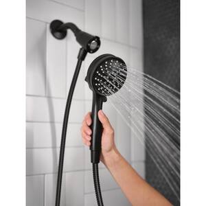 Orca Black Round Wras approved Shower Kit inc fixed head adjustable hand shower 