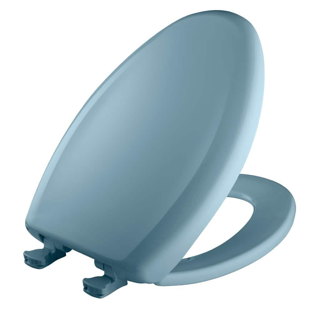 Bath Bliss Beveled Wood Standard Round Toilet Seat-light Blue