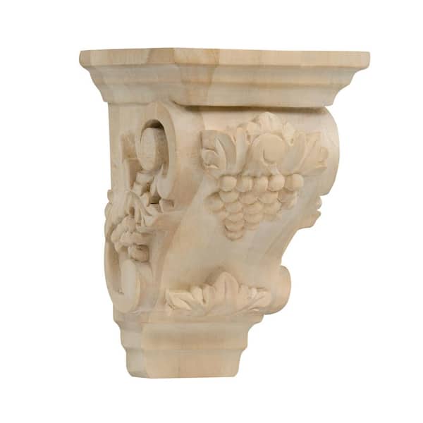 Waddell Vineyard Corbel - Small, 6.5 in. x 4.5 in. x 4.25 in. - Furniture Grade Unfinished Maple Wood - Elegant DIY Home Decor