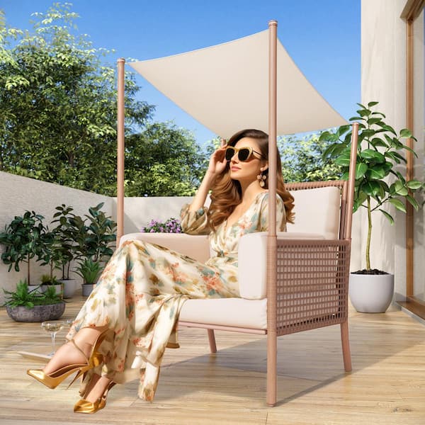 SANKAKU LOUNGE CHAIR 1脚 ／ナチュラル Masaya Lounge Chair Woven Beige Outdoor Straps | Forever