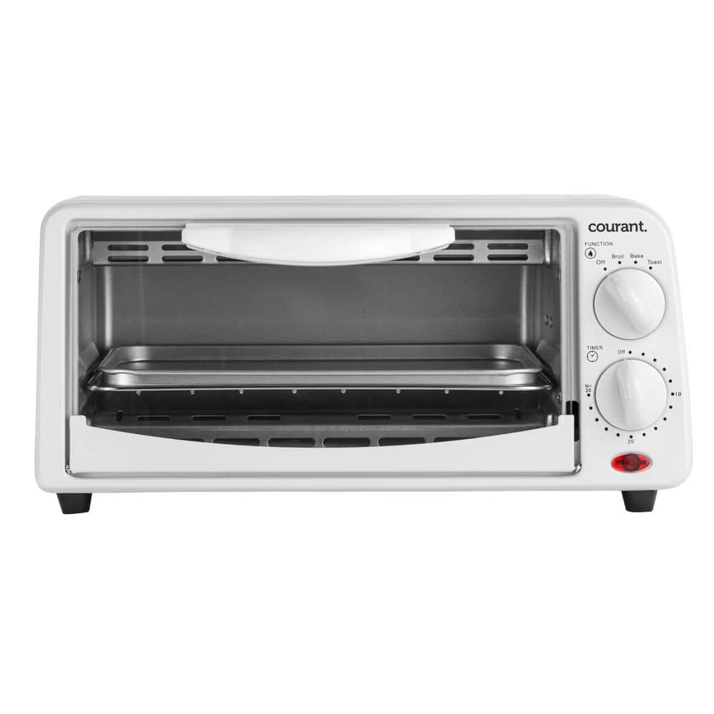 Courant Compact 650 W 2-Slice White Toaster Oven with Bake Tray and Toast  Rack TO-621W - The Home Depot