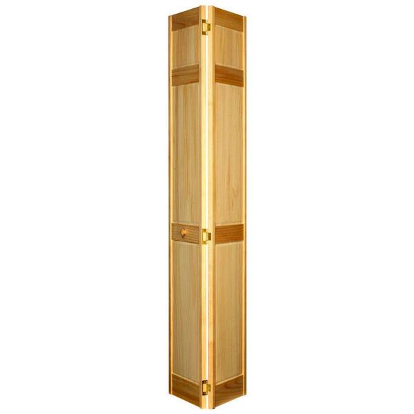 Home Fashion Technologies 30 in. x 80 in. 6-Panel MinWax Natural Solid Wood Interior Closet Bi-fold Door