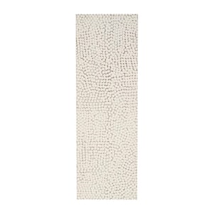 16 in. x 48 in. Wooden White Handmade Abstract Spotted Panel Geometric Wall Decor