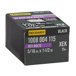 5/16 in. -18 x 1-1/2 in. Black Hex Bolt (15-Pack)