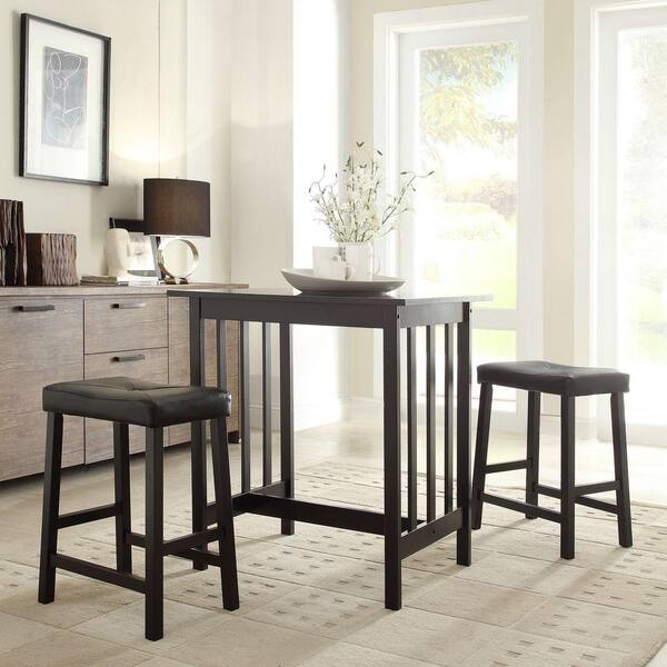 HomeSullivan Hubbard Lane 3-Piece Black Bar Table Set