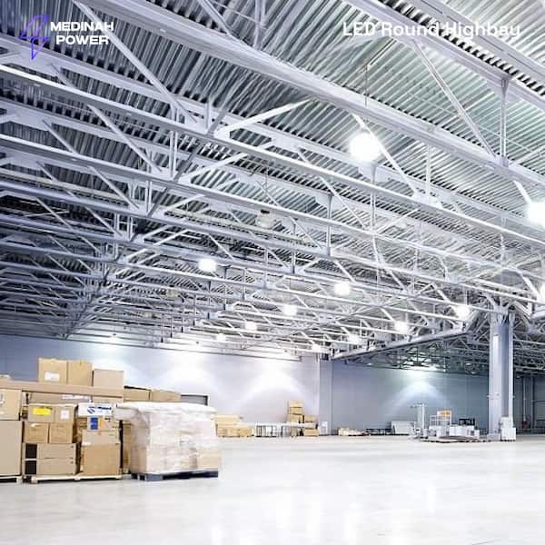 11 in. Round 1000-Watt Equivalent Integrated LED Dimmable Bronze High Bay Light, 35000 Lumens, 4000K Bright white light