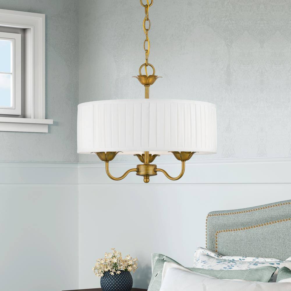 Antique Gold Leaf Mini Drum Pendant Light