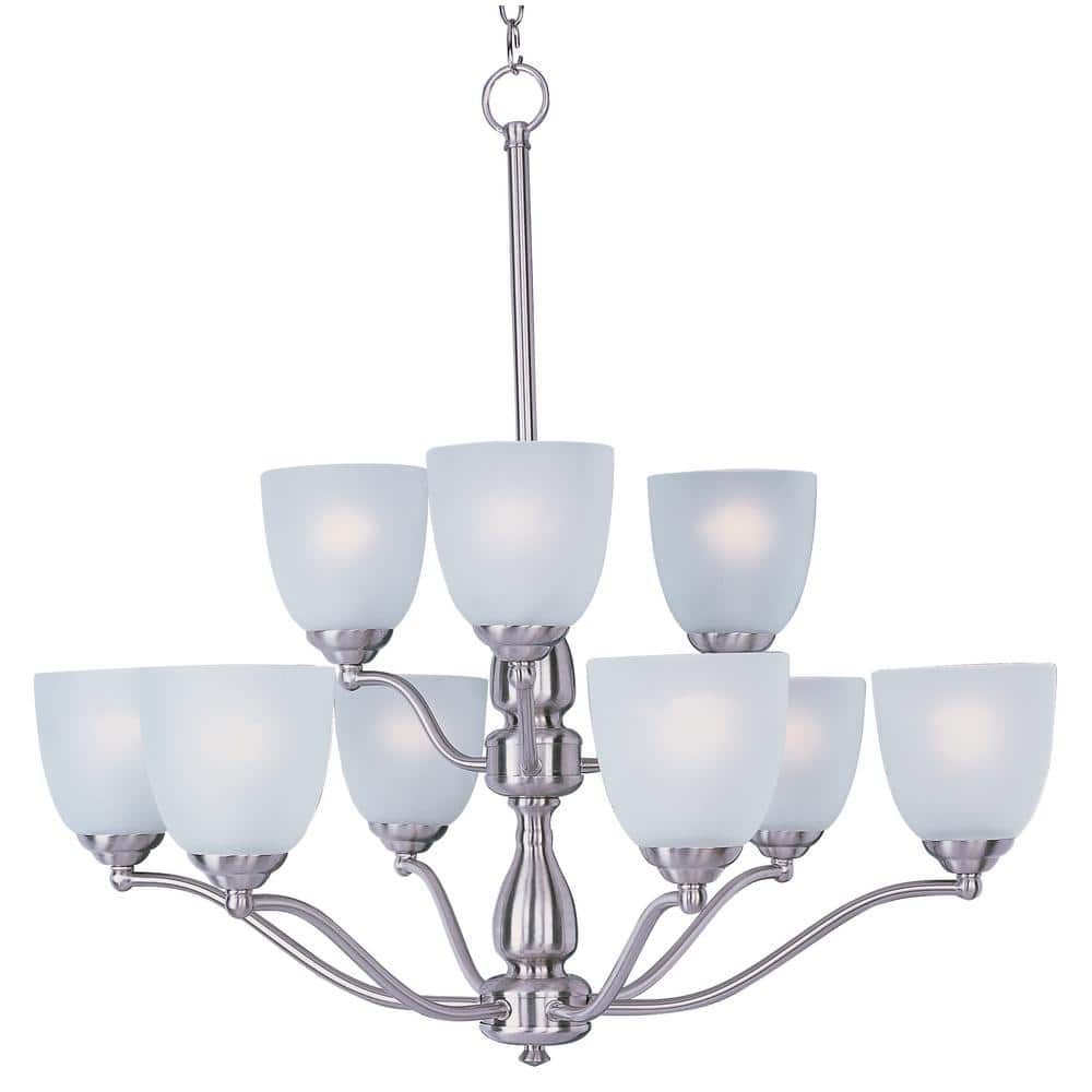 Stefan 9-Light Satin Nickel Chandelier with Frosted Shade price history on PriceWatchPro