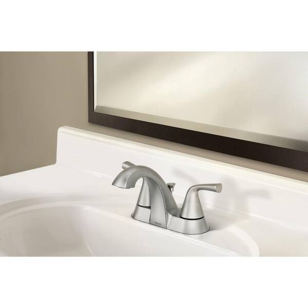 Moen Haber Spot Resist Brushed Nickel 2-handle 4-in Centerset WaterSense Bathroom Sink Faucet with Drain Moen Haber Spot Resist Brushed Nickel 2-handle 4-in Centerset WaterSense Bathroom Sink Faucet with Drain