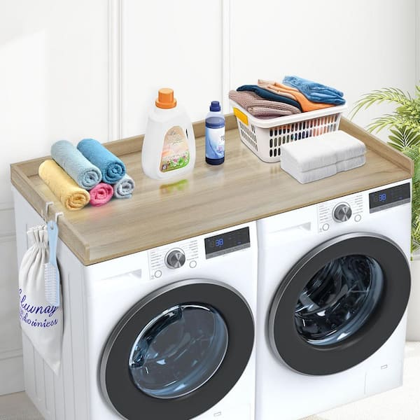 Washer Dryer Countertop 54 in. x 27 in. Laminate Countertop in Woodgrain Oak with Standard Edge for Laundry Room