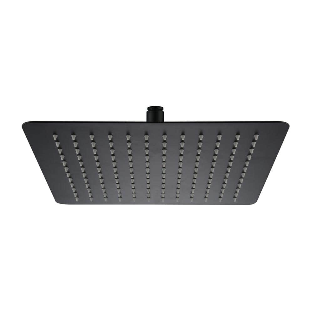 1-Spray Pattern with 2.5-GPM Square 12 in. Ceiling Mount Rain Fixed Shower Head in Matte Black price history on PriceWatchPro
