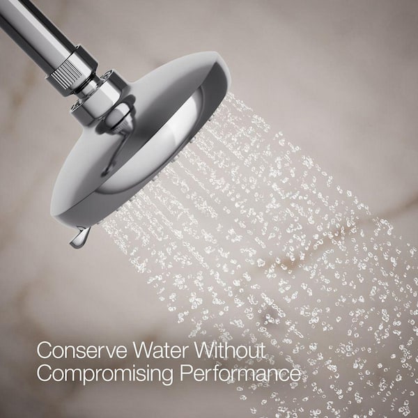 KOHLER Awaken 3-Spray Patterns 4.6 in. Single Wall Mount Fixed Shower Head in Polished Chrome
