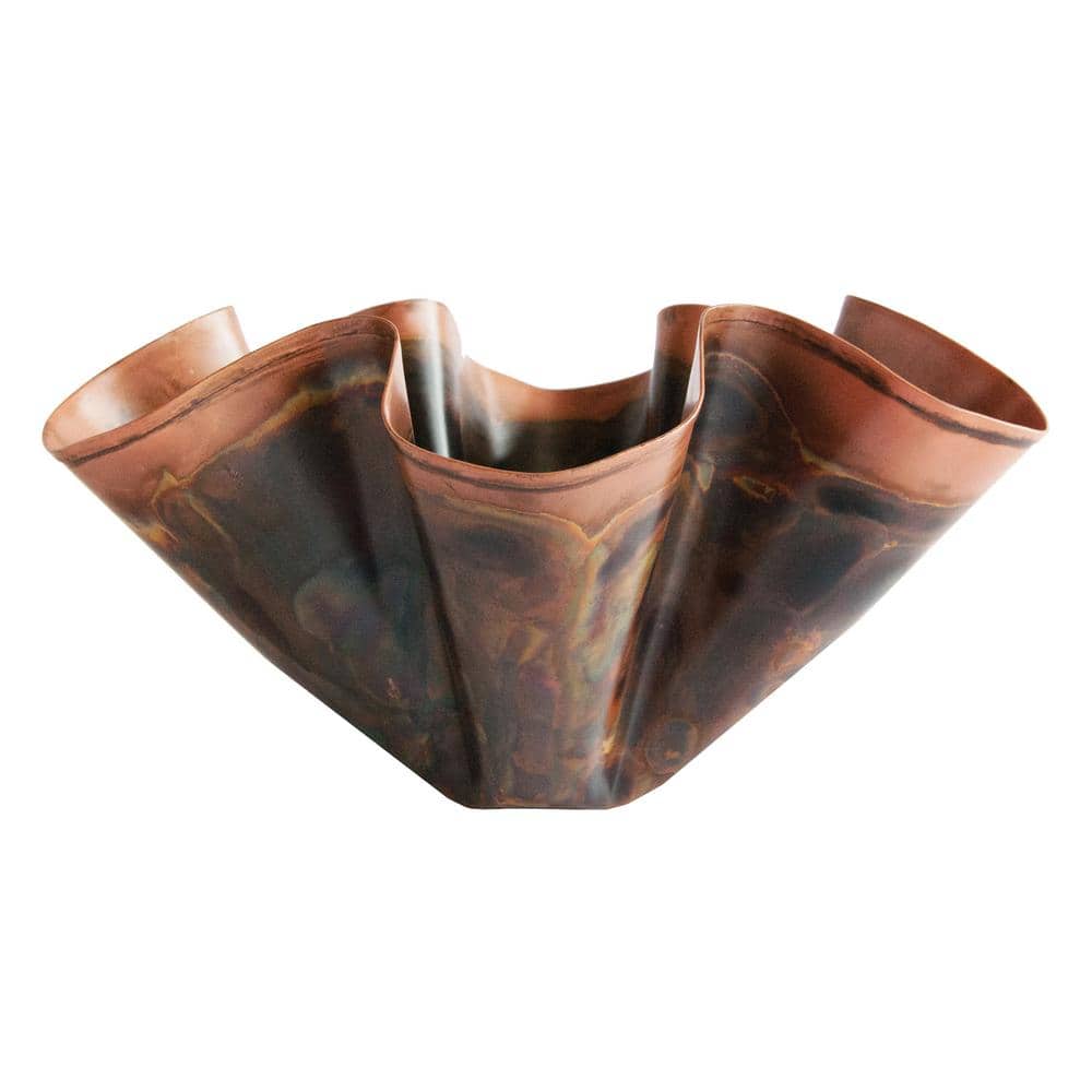 Oxidized Copper Metal Organic Shaped Planter Bowl