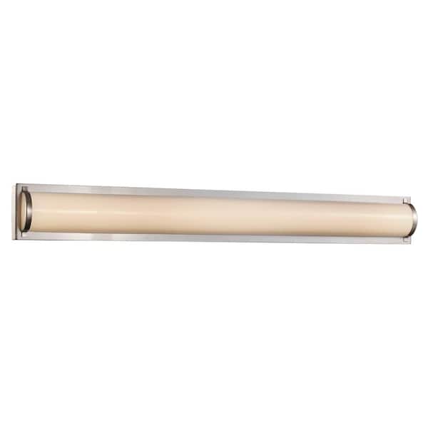 Bel Air Lighting Fawcett 36 in. Integrated LED Brushed Nickel Bathroom Vanity Light Fixture with Acrylic Shade