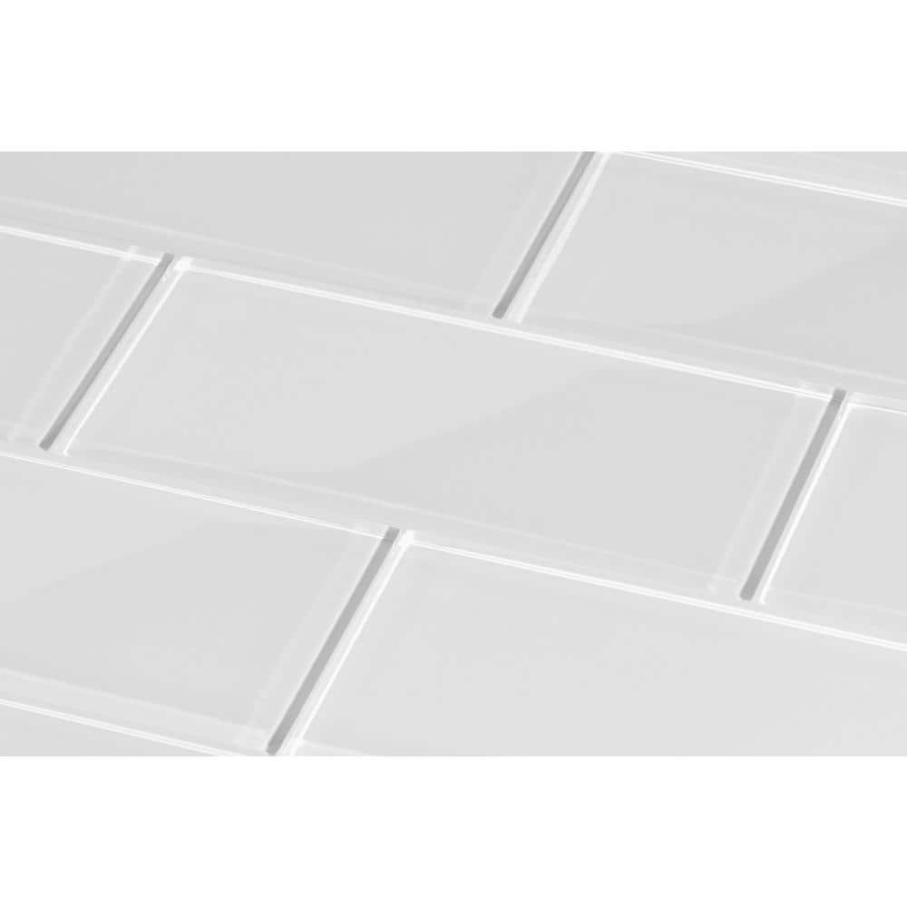 Silver Glass Terrazzo Subway Wall Tile 3'' x 6''