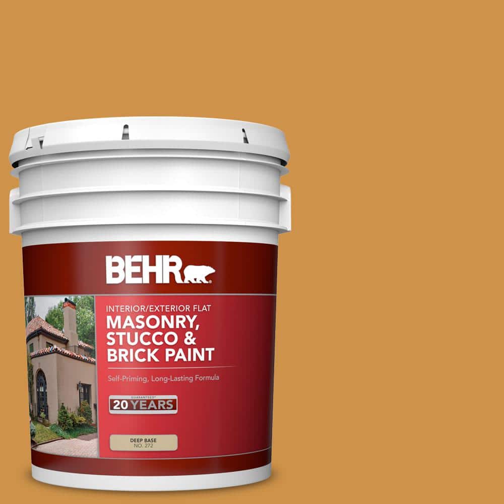 5 gal. #M260-6 Sweet Mustard Flat Interior/Exterior Masonry, Stucco and Bri