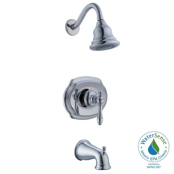 Glacier Bay Lyndhurst 1-Handle 3-Spray Tub and Shower Faucet in Chrome (Valve Included)