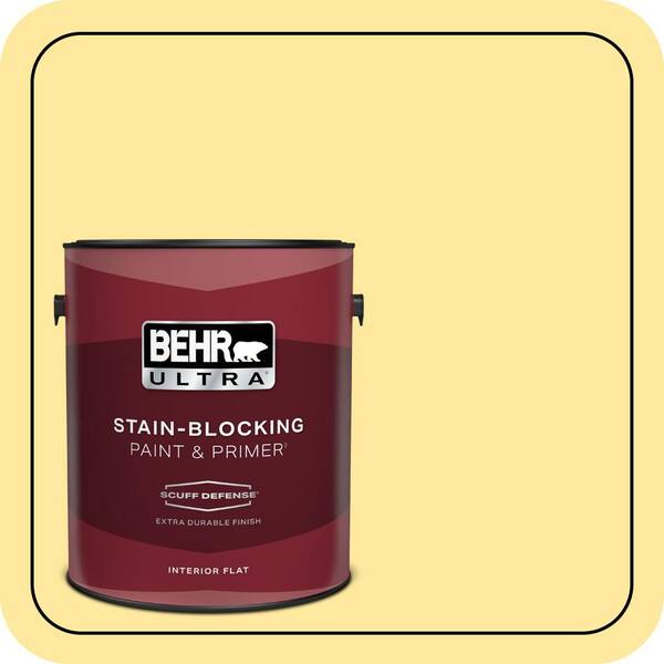 BEHR ULTRA 1 gal. #P300-4 Rise and Shine Extra Durable Flat Interior Paint & Primer