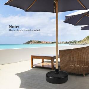 Pied De Parasol Rond 20 Litres Avec 4 Roulettes - Support Stable à Remplir D'Eau Ou Sable