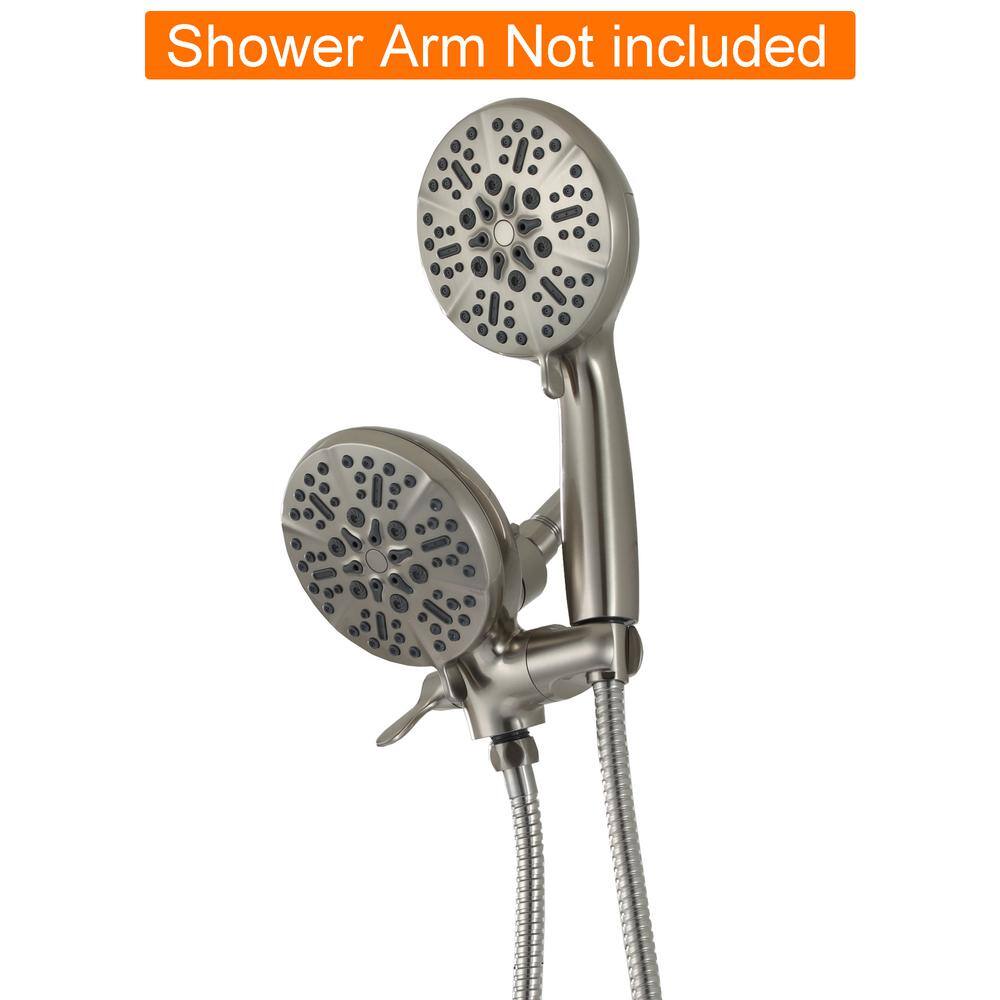 Brushed Nickel 5-Spray Dual Shower Head with Handheld