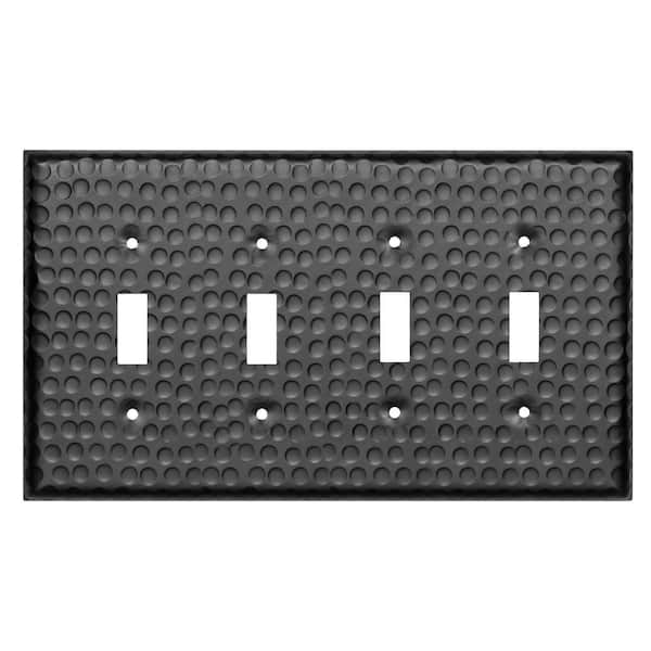 Black 4-Gang 4-Toggle Wall Plate (1-Pack)