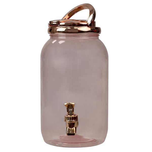 U.S. Solid 1.3Gal/5L Beverage Dispenser Glass Jar Container for Both Iced and Hot Drinks, Beige