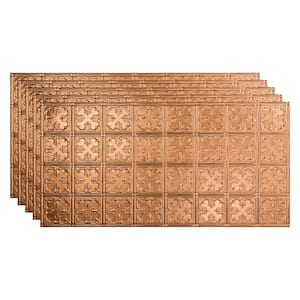 Traditional #10 2 ft. x 4 ft. Glue Up Vinyl Ceiling Tile in Polished Copper (40 sq. ft.)