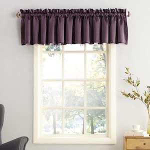 Gregory Plum Polyester 54 in. W x 18 in. L Rod Pocket Room Darkening Curtain Valance (Single Panel)