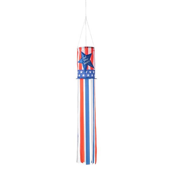 Glitzhome 60.25 in. H Patriotic/Americana Star Windsocks