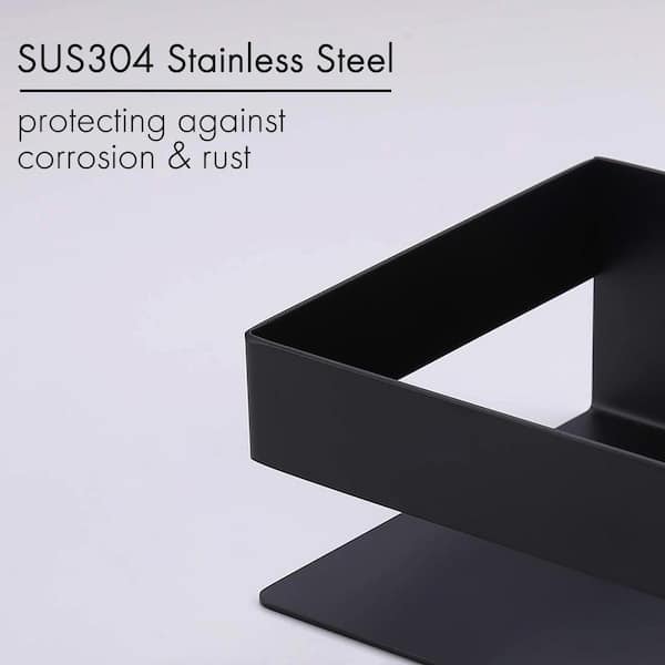 Matte Black Bathroom Set Modern 1/2 - Piece Anti-rust Bath Shelf - Clearhalo