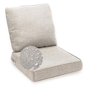 24 in. x 24 in. Outdoor Lounge Chair Cushion in Beige