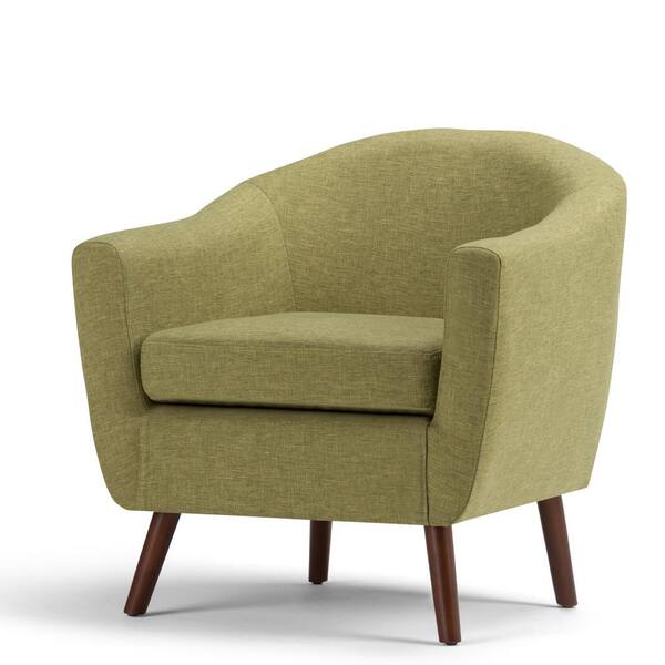 Simpli Home Roundstone Acid Green Fabric Arm Chair