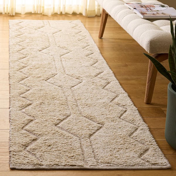 Vermont 2 ft. x 8 ft. Ivory/Brown Tribal Runner Rug