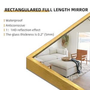 24 in. W x 71 in. H Oversized Rectangle Gold Alloy Framed Full Length Wall-Mounted Standing Mirror