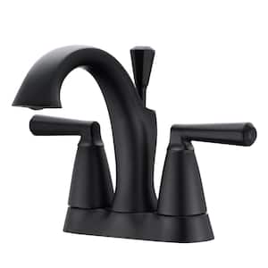 Z 4 in. Centerset 2-Handle Bathroom Faucet with Drain Assembly, 1.5 GPM, Spot Resist in Matte Black
