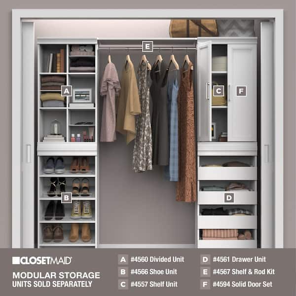 ClosetMaid - ShelfTrack Adjustable Closet Organizer 2' - 4' W, White