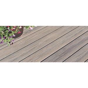 Apex 1 in. x 6 in. x 8 ft. Arctic Birch Grey PVC Square Deck Boards (2-Pack)