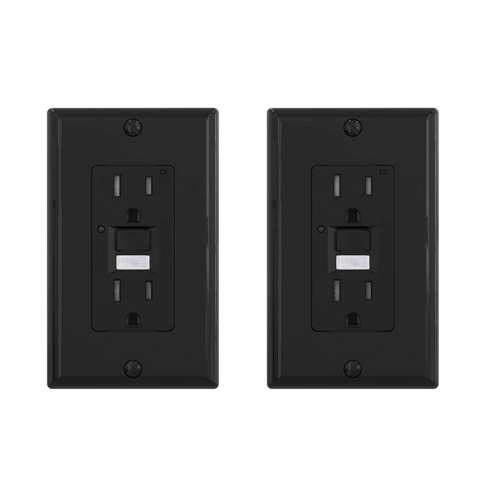 ELEGRP Black 15 Amp 125Volt Tamper Resistant Duplex SelfTest GFCI