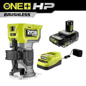 ONE+ HP 18V Brushless Cordless Compact Router Kit with 2.0 Ah HIGH PERFORMANCE Battery and Charger