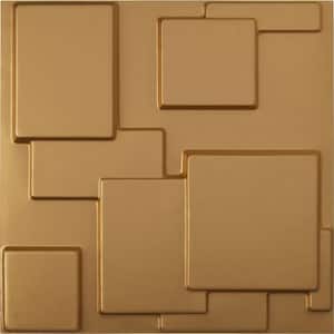 19-5/8"W x 19-5/8"H Gomez EnduraWall Decorative 3D Wall Panel, Gold (12-Pack for 32.04 Sq.Ft.)