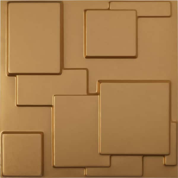 Ekena Millwork 19-5/8"W x 19-5/8"H Gomez EnduraWall Decorative 3D Wall Panel, Gold (12-Pack for 32.04 Sq.Ft.)