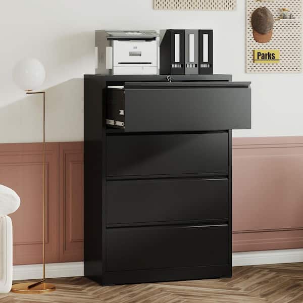 CSC DECOR INC 4-Drawer Black 52.28 in. H x 35.43 in. W x 15.75 in