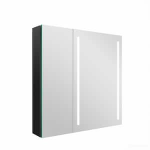 30 in. W x 30 in. H Rectangular Frameless LED Lighted Medicine Cabinet with Defogging Mirrors, Left Open Dual-Swing Door