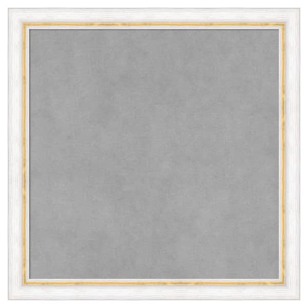 Amanti Art Morgan White Gold 18 in. x 18 in Framed Magnetic Board