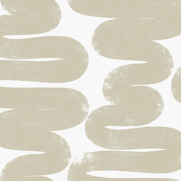 Tempaper Bobby Berk Wiggle Room Sand and White Peel and Stick Wallpaper Sample