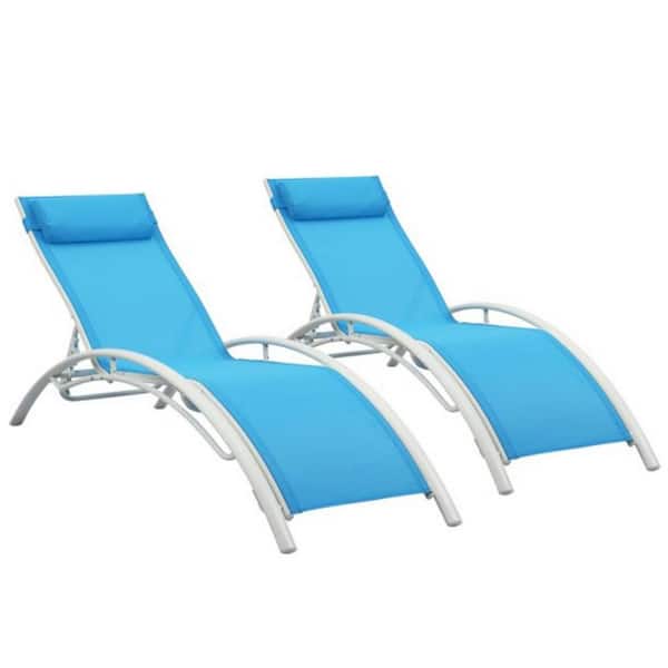 Tidoin 2-Piece Aluminum Outdoor Chaise Lounge
