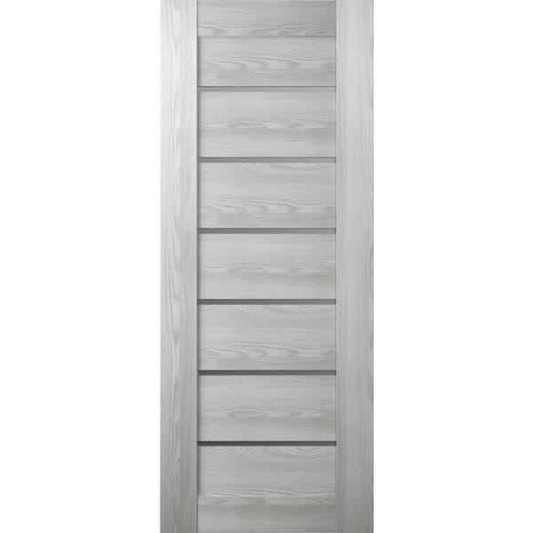 Belldinni Vona 07-02 32 in. x 80 in. Solid Core 6-Lite Frosted Glass Ribeira Ash Finished Wood Composite Interior Door Slab