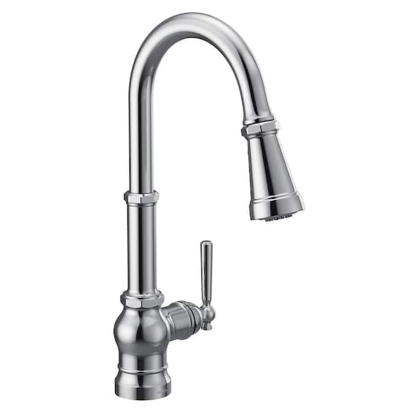 MOEN Paterson Single-Handle Pull-Down Sprayer Kitchen Faucet with Reflex and PowerBoost in Chrome